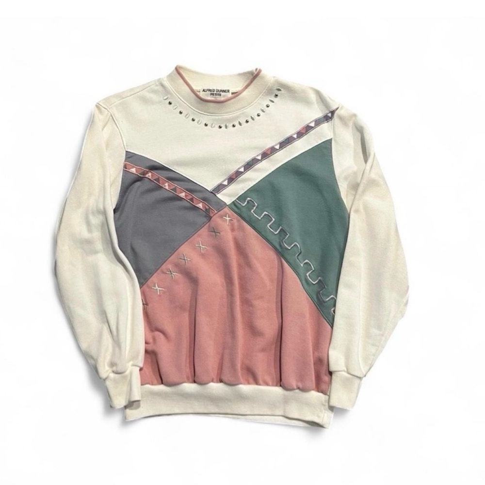 Alfred Dunner Men's Sweater in Cream, Pink, and Green